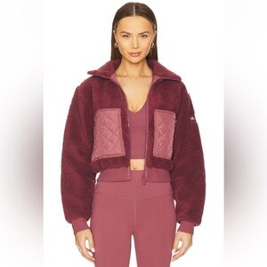 Alo Sherpa edge bomber burgundy truffle NWT